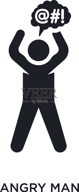 愤怒的男人图标图标素材