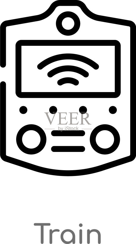 黑色简约线条火车轮廓图标图标素材