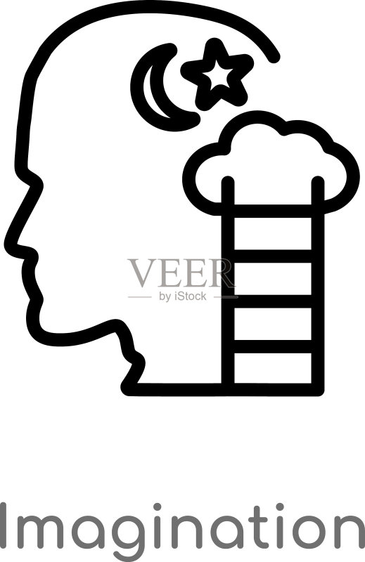黑色简约轮廓想象力图标图标素材