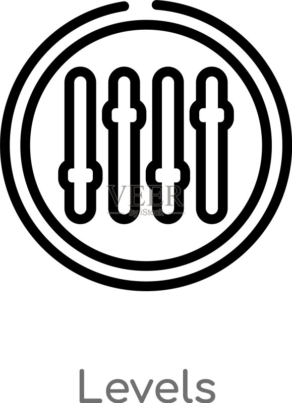 黑色简约线条轮廓等级图标图标素材