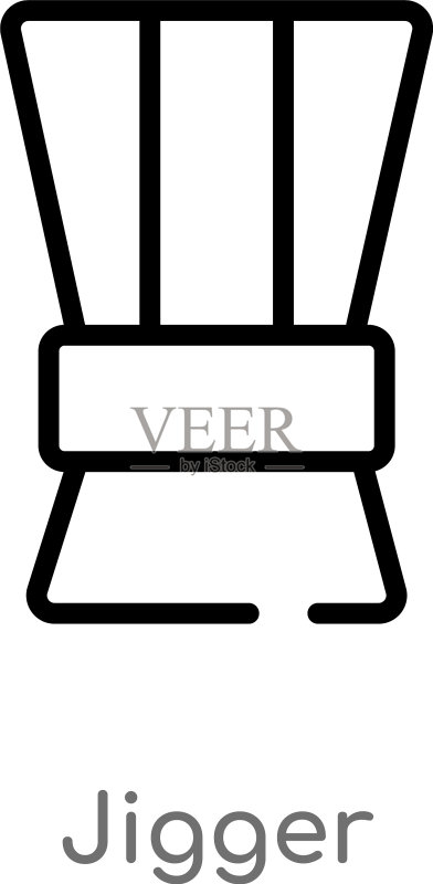 量酒器轮廓图标,黑色简约线条图标素材