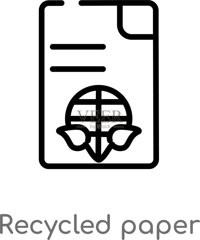 黑色简约轮廓再生纸图标图标素材