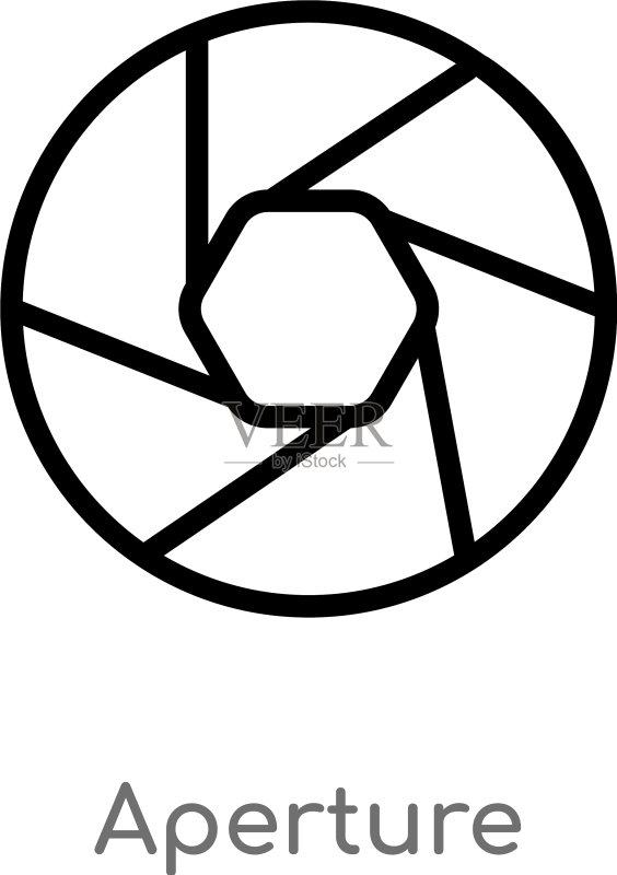 黑色简约光圈轮廓图标图标素材