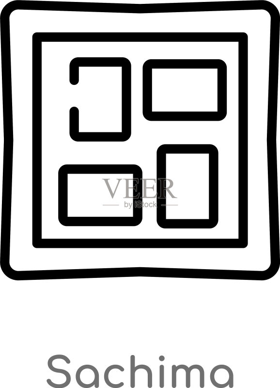 黑色萨其马轮廓图标图标素材