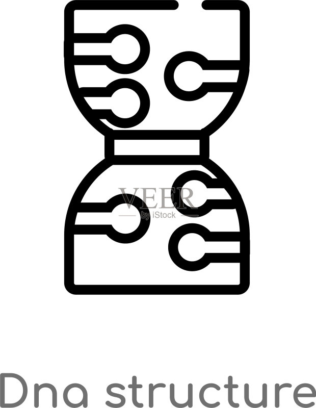 DNA结构轮廓图标(黑色简约风格)图标素材
