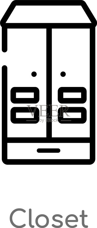黑色简约壁橱图标轮廓图标素材