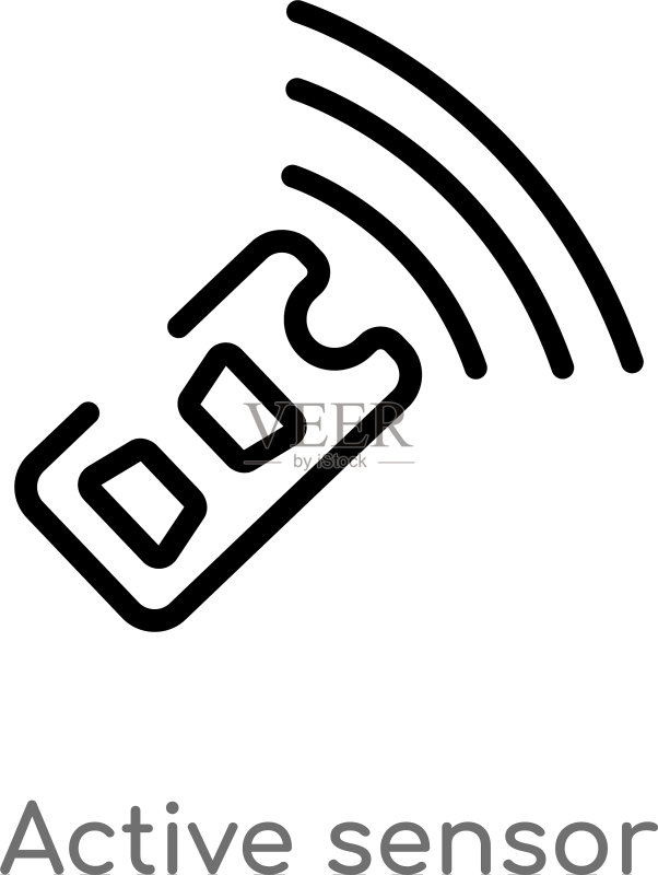 黑色简约活动传感器轮廓图标图标素材
