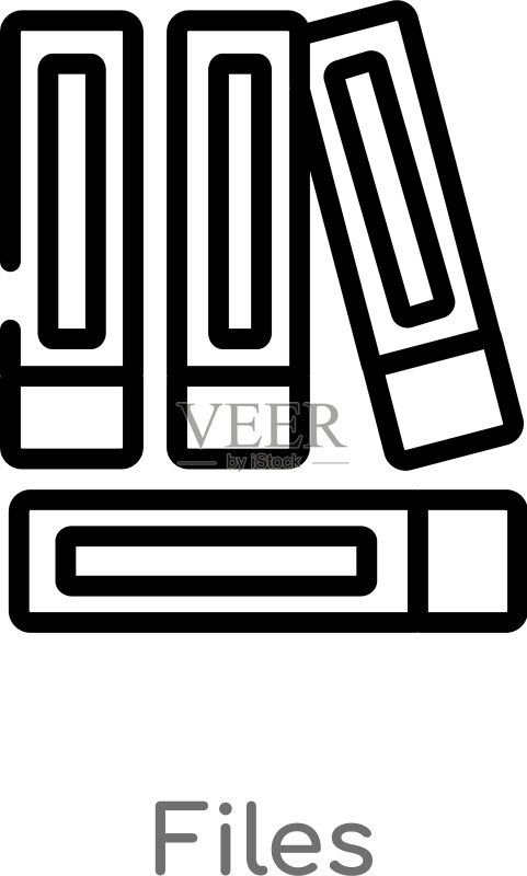 黑色简约线条文件轮廓图标图标素材