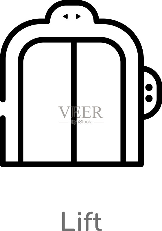 电梯轮廓图标黑色简约线条图标素材