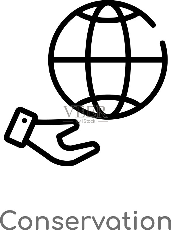 自然保护图标黑色简约轮廓图图标素材