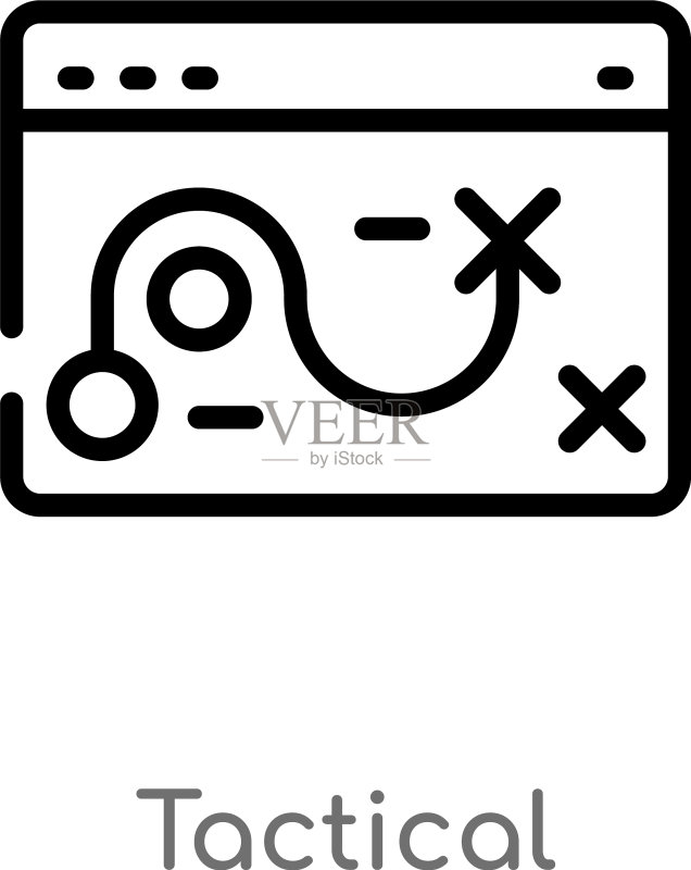 战术轮廓图标黑色简约线条图标素材