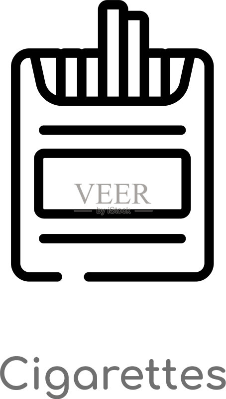 黑色香烟轮廓图标图标素材