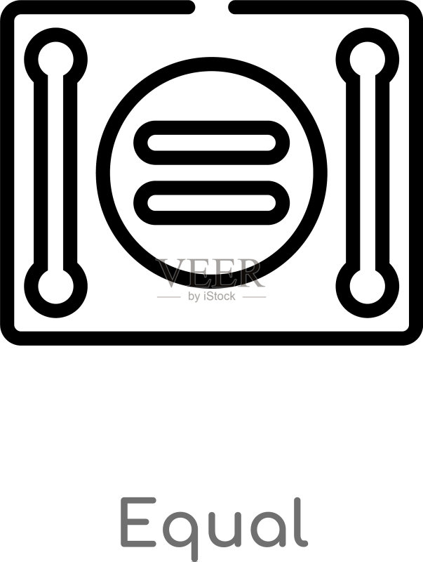 等号轮廓图标黑色简约线条图标素材