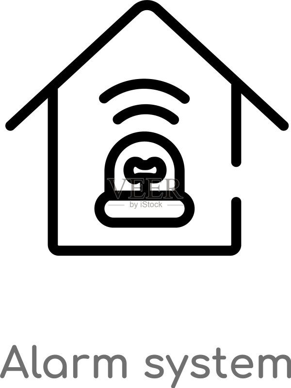 警报系统轮廓图标图标素材