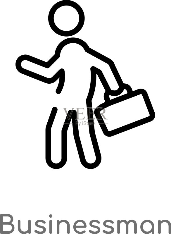 黑色简约线条商务人士图标图标素材