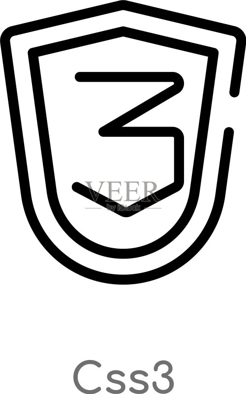 黑色简约CSS3轮廓图标图标素材
