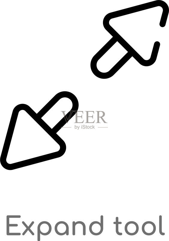 黑色简约轮廓扩展工具图标图标素材