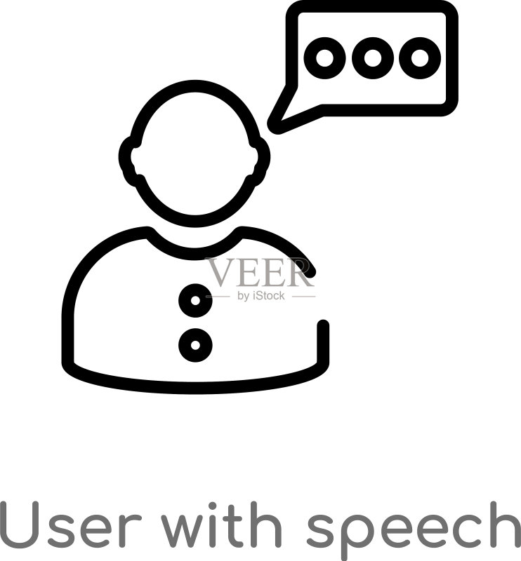 带语音气泡的用户轮廓图标图标素材