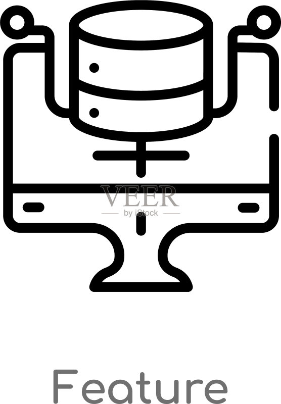 黑色简约线条功能轮廓图标图标素材
