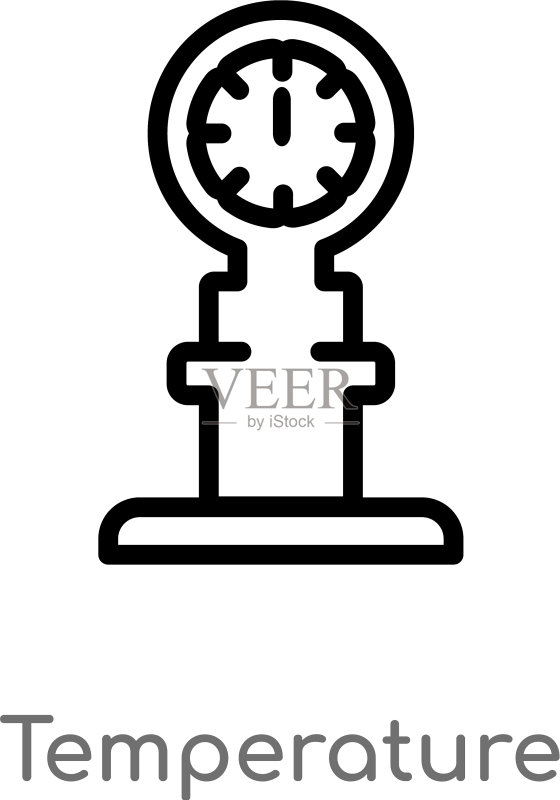 黑色简约温度轮廓图标图标素材