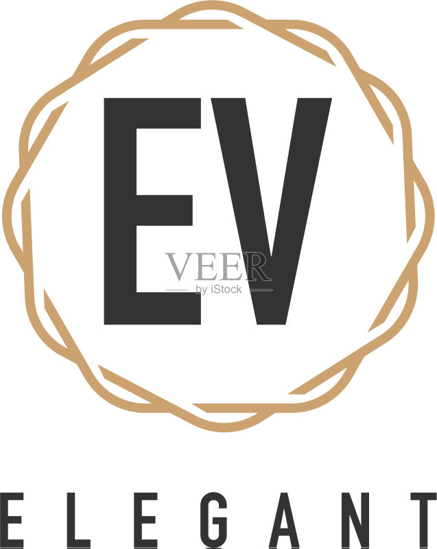 奢华极简字母EV设计图标素材
