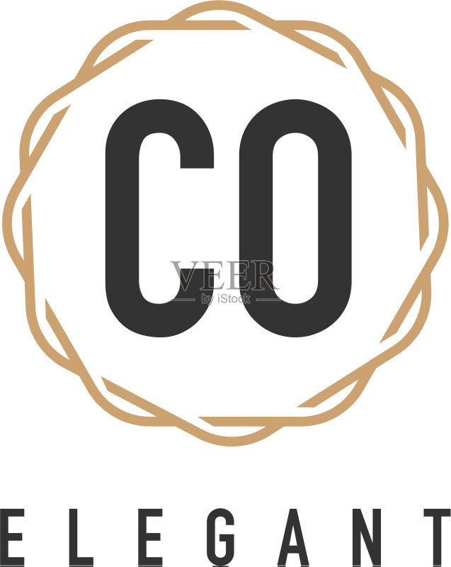 字母CO奢华简约优雅logo图标素材