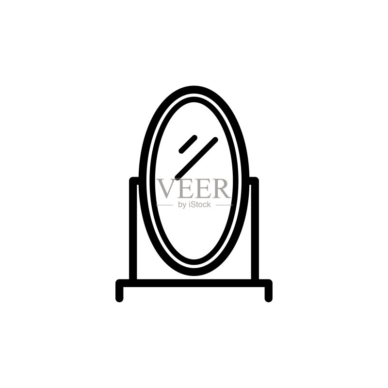 时尚的镜子图标扁平矢量模板设计图标素材