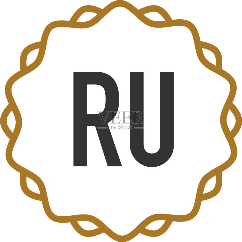 字母RU优雅创意标志图标素材