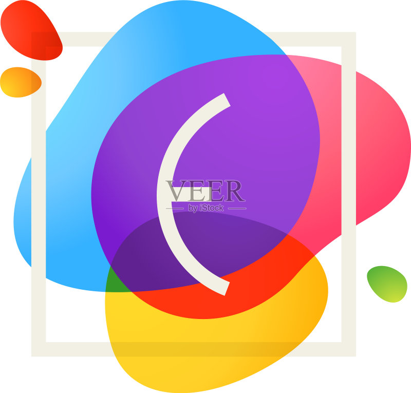 水彩方框中的字母E logo图标素材