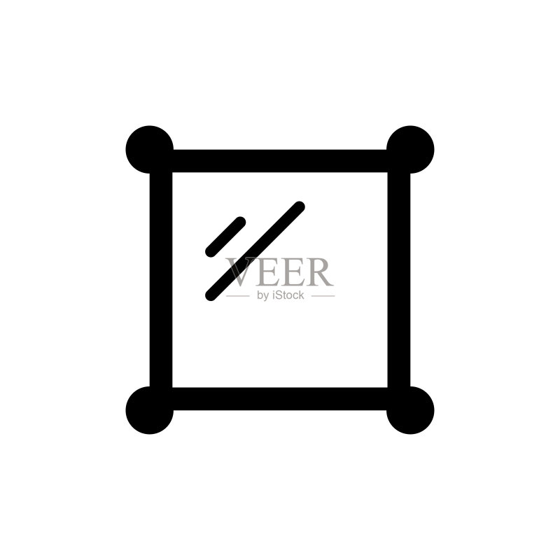 时尚的镜子图标扁平矢量模板设计图标素材