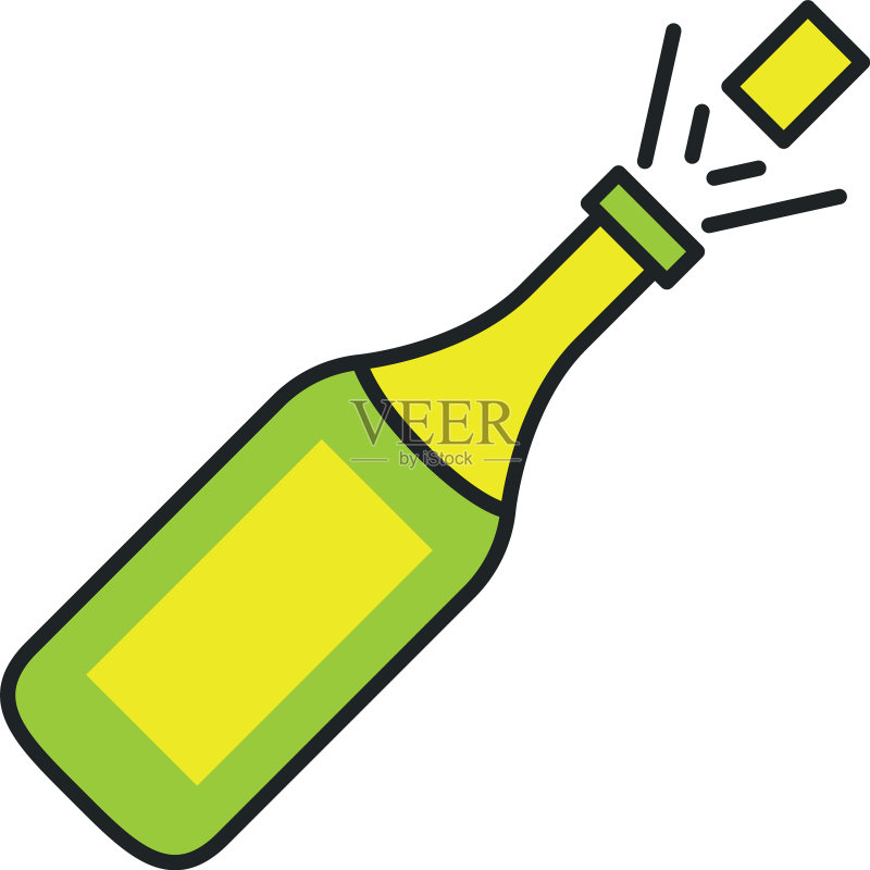 香槟酒瓶饮料独立图标图标素材