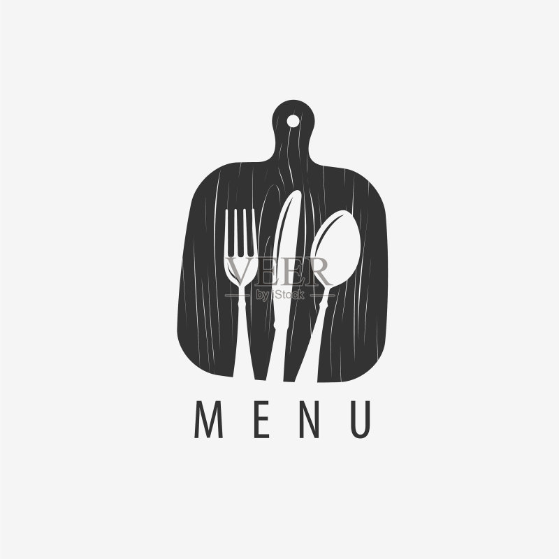 烹饪餐厅菜单标志或标签图标素材