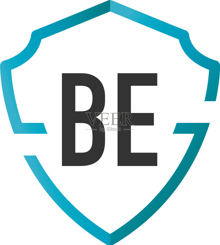 字母BE创意盾牌标志设计图标素材