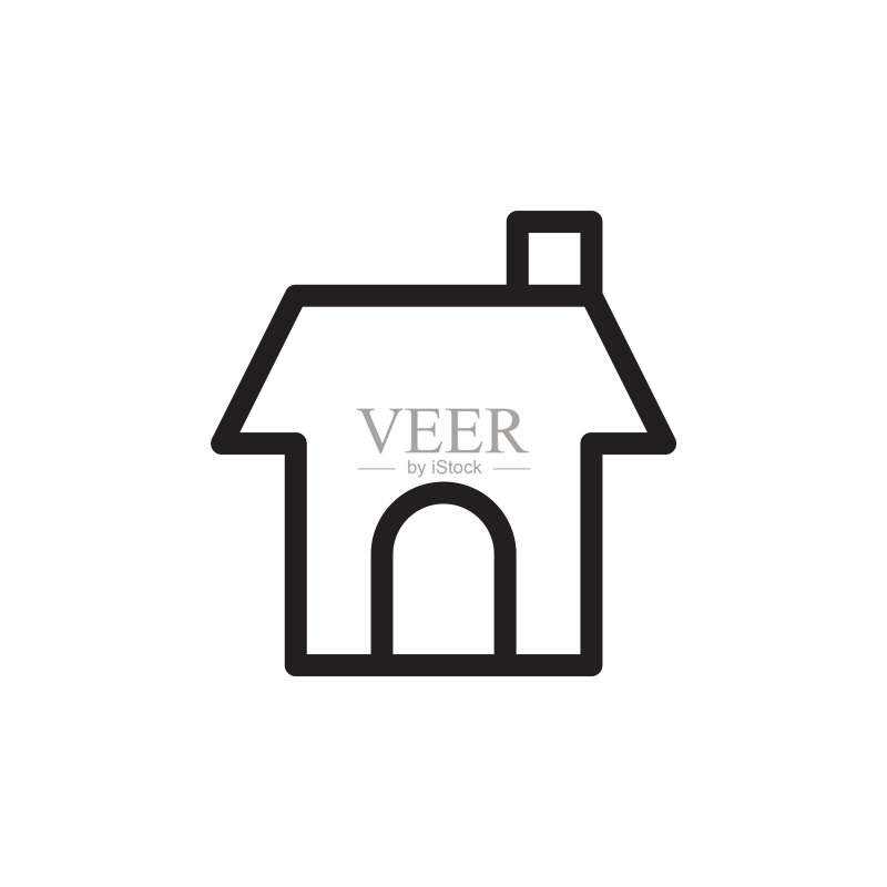 扁平线条房屋图标logo元素房屋设计EPS图标素材