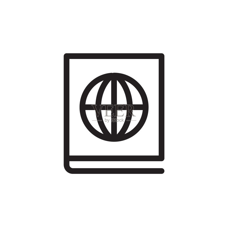 扁平线稿身份证护照图标图标素材