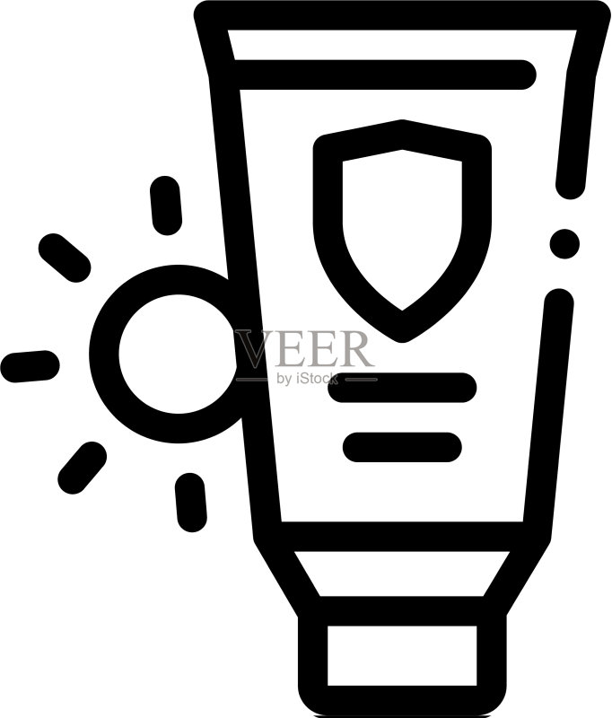 防晒霜图标轮廓图标素材