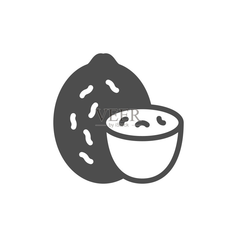 肉豆蔻标志符号或坚果符号图标素材