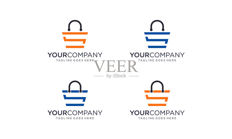 购物袋logo设计理念图标素材