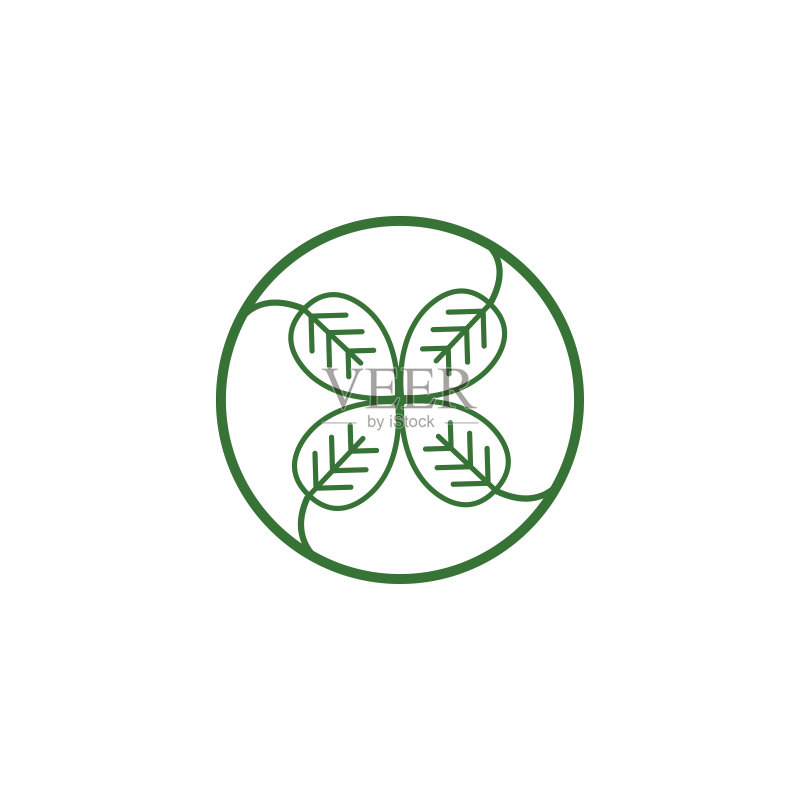 树叶图标和符号矢量图标素材