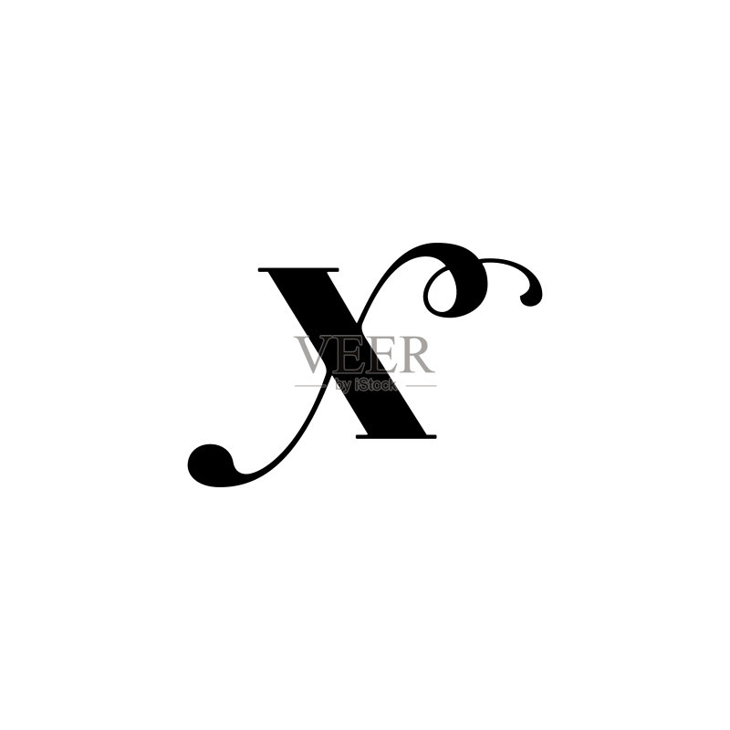 时尚美容字母X标志设计图标素材