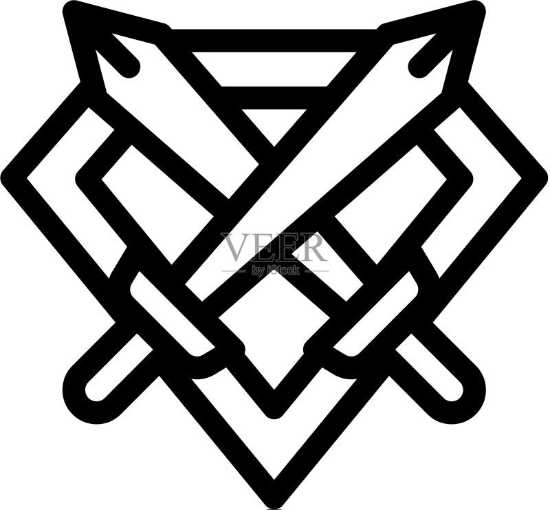 防御者徽标轮廓图标图标素材