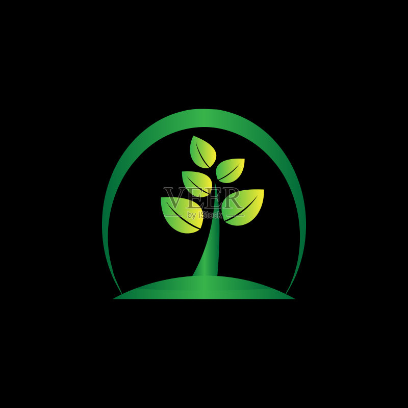 彩色圣诞树图标logo图标素材