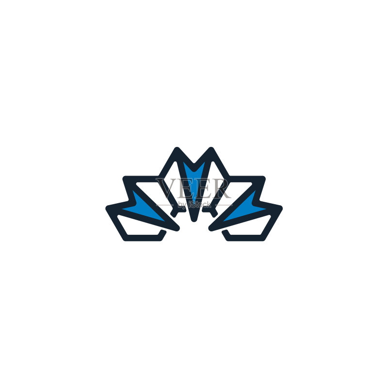 箭头和六边形组合logo设计图标素材