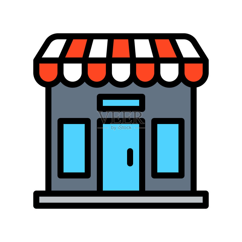 黑色星期五商店相关填充图标图标素材
