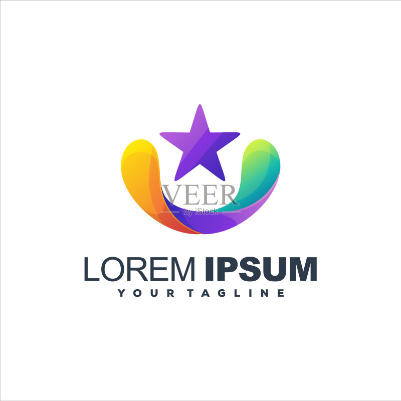 渐变星星logo设计图标素材