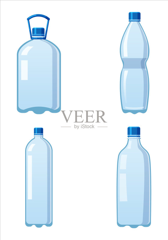 塑料水瓶图标空液体套装图标素材