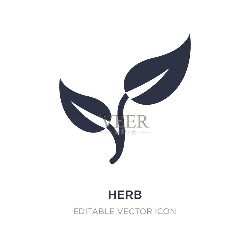 白色背景上的草药图标图标素材