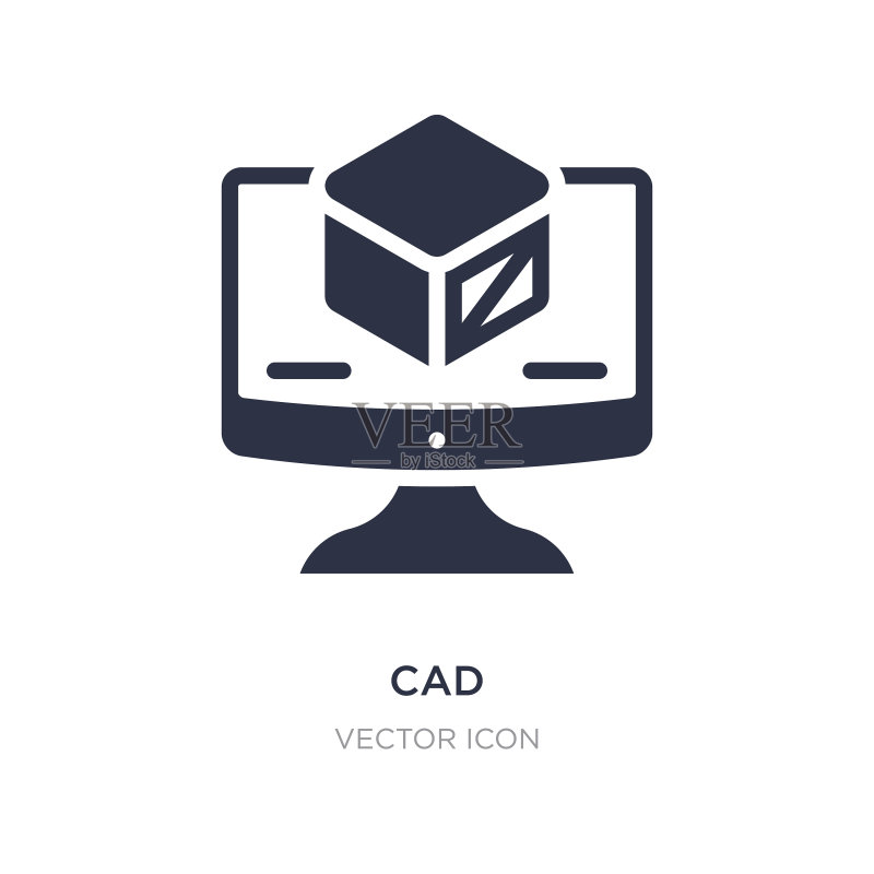 CAD白色背景上的图标图标素材