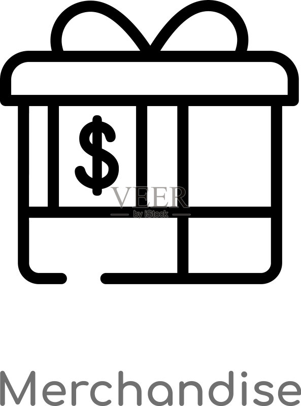 黑色简约商品轮廓图标图标素材