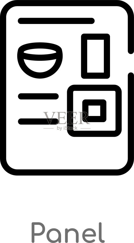 黑色简约线条轮廓面板图标图标素材